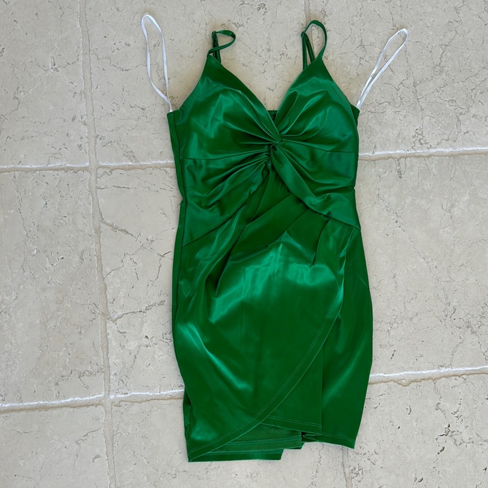 Lulu's Green Ruched Bodycon Mini Dress